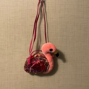 Ty Flamingo Plush Bag with Sequins